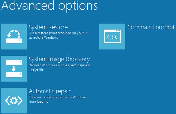 Опции восстановления Windows 8 Developer Preview